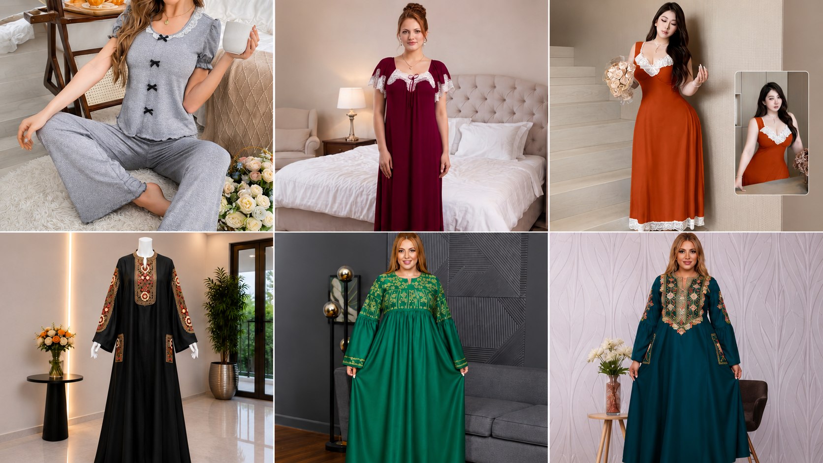 مصنع 2MT للملابس هوم وير & عبايات جملة مشكل 👗👑